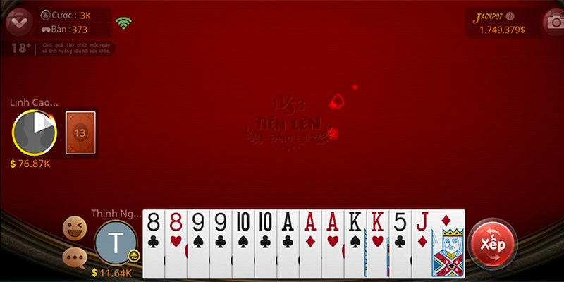 Tiến lên miền Nam online là game bài quốc dân với nhiều bet thủ